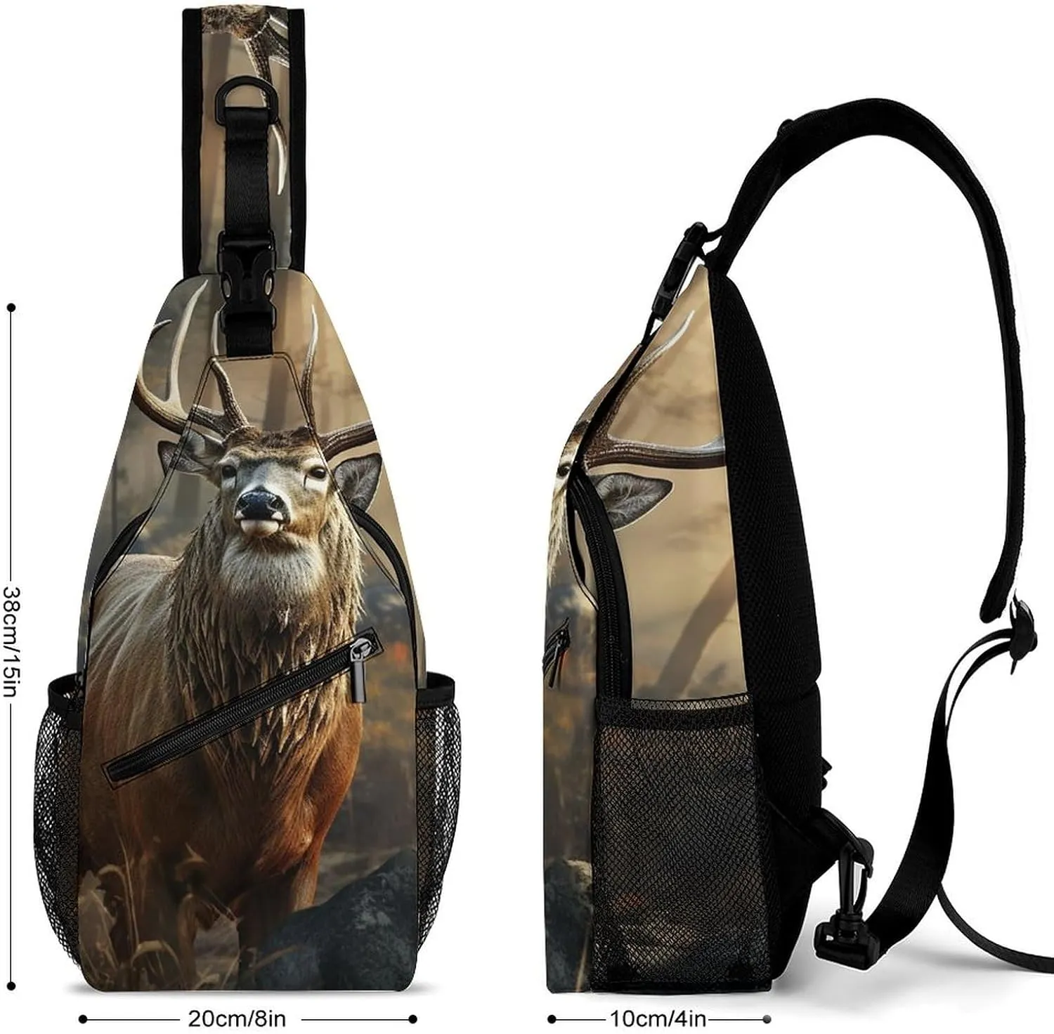 Lightweight Chest Bag Crossbody Bag Deer Hunting Season Sling Backpack for Women Men Sports Travel