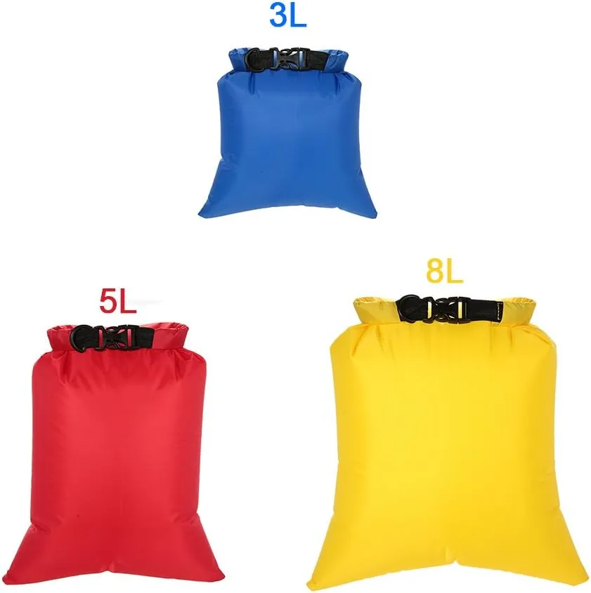 Lixada Waterproof Dry Bags, 3/5/6 Pack Ultimate Dry Sack - 3L 5L 8L Lightweight, Roll Top Outdoor Dry Sacks for Kayaking Camping Hiking Traveling Boating Water Sports