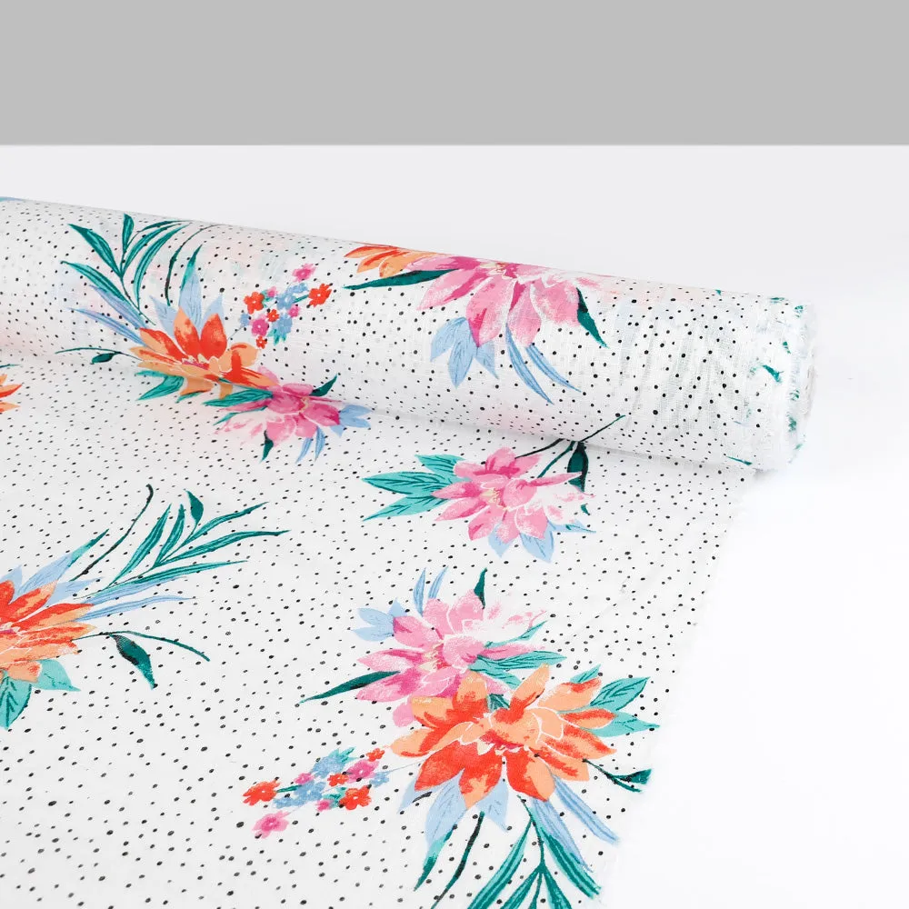 Lotus Bouquet Cotton - Pink / Orange