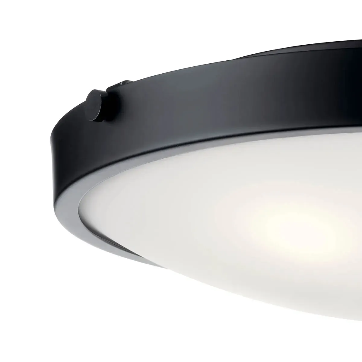 Lytham 21" 4-Light Flush Mount Light with Clear Satin Etched Glass, Black Finish