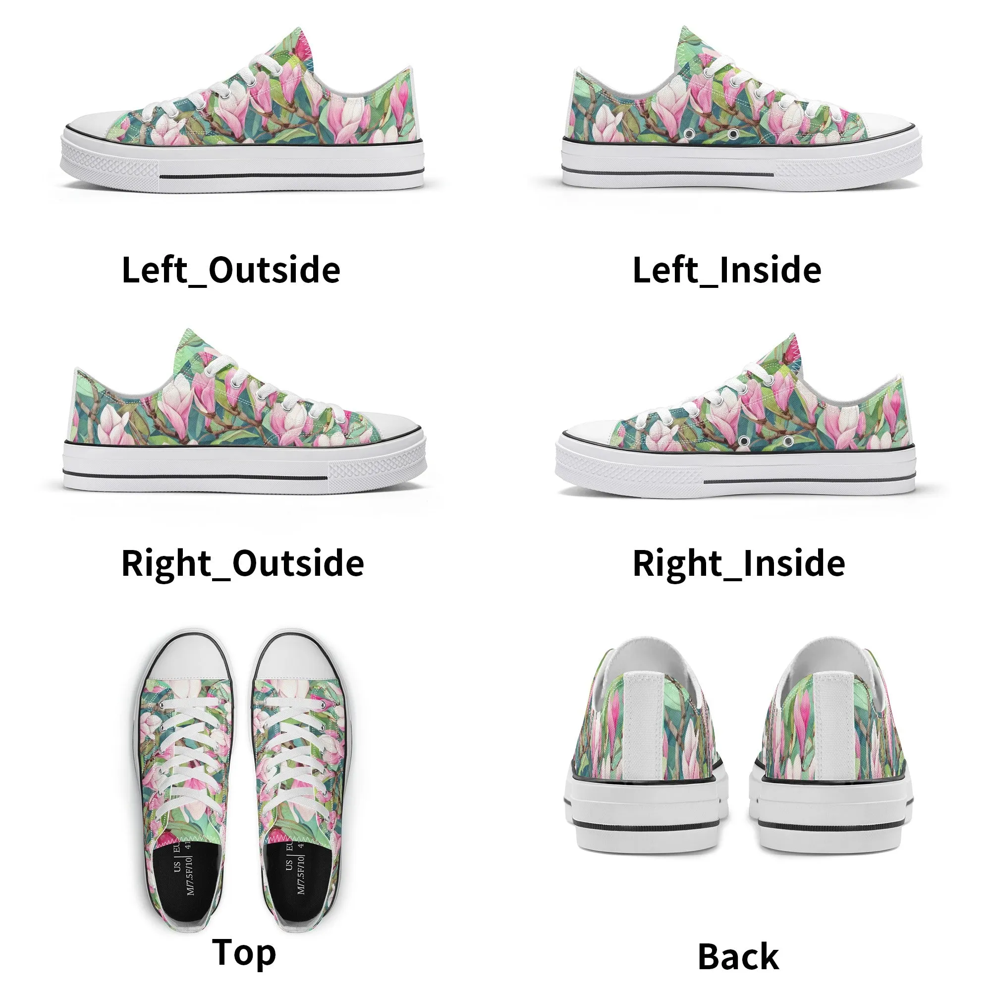 Magnolia Womens Low Top Shoes, Garden Classic Canvas Converse Sneakers.