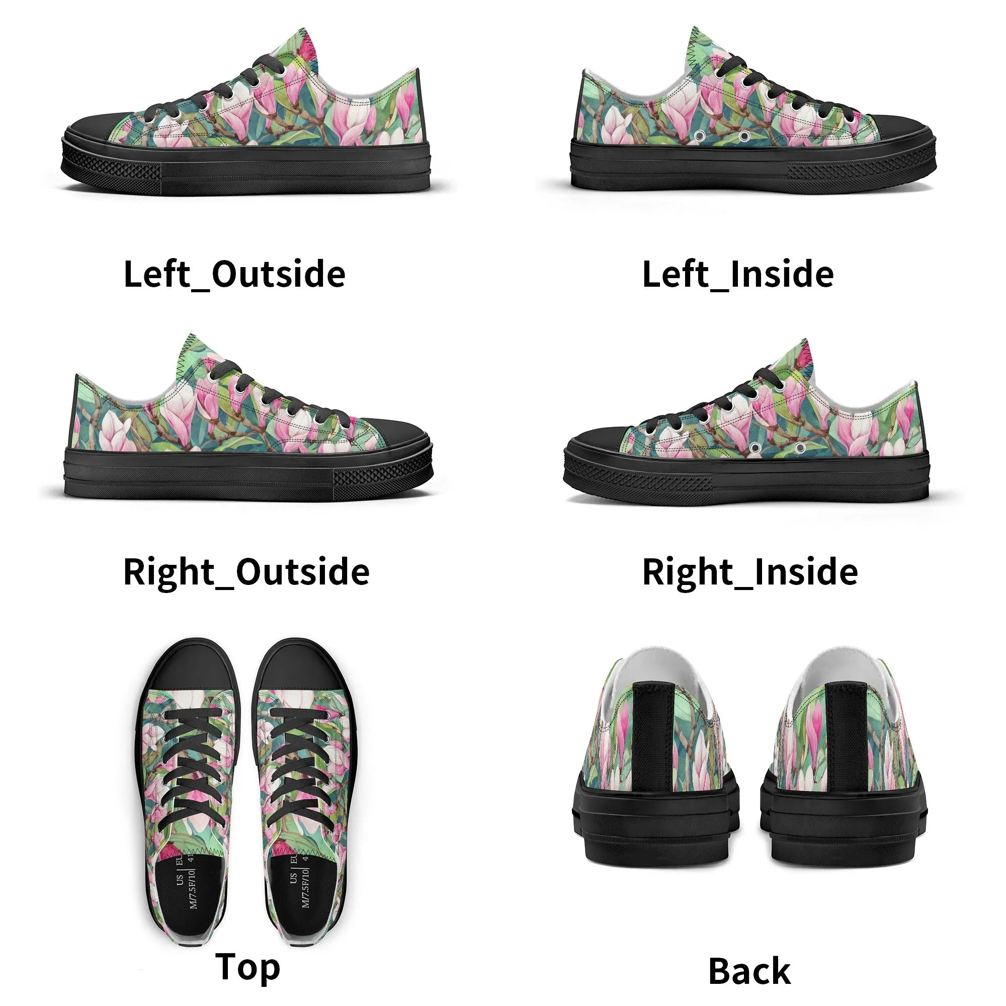 Magnolia Womens Low Top Shoes, Garden Classic Canvas Converse Sneakers.