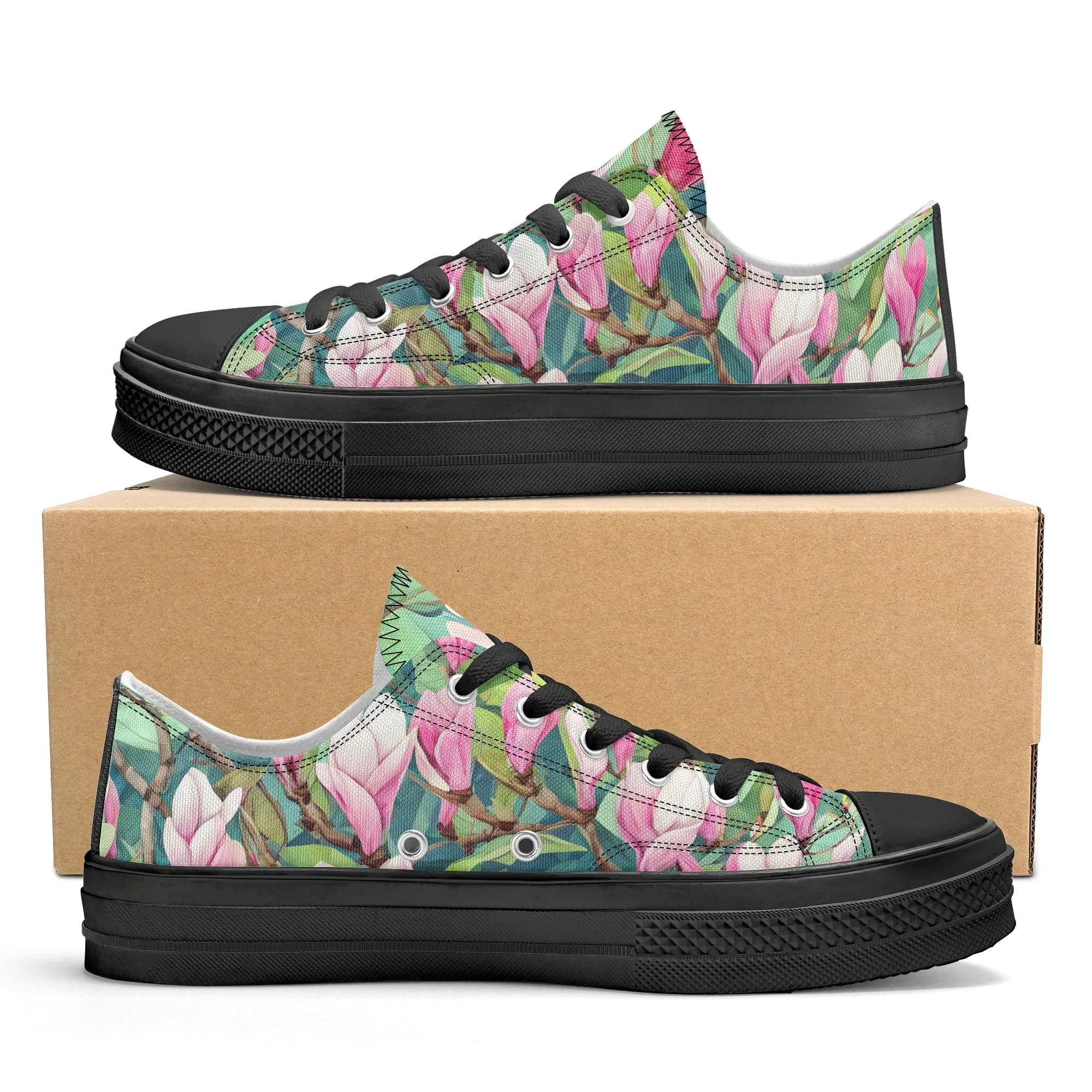 Magnolia Womens Low Top Shoes, Garden Classic Canvas Converse Sneakers.