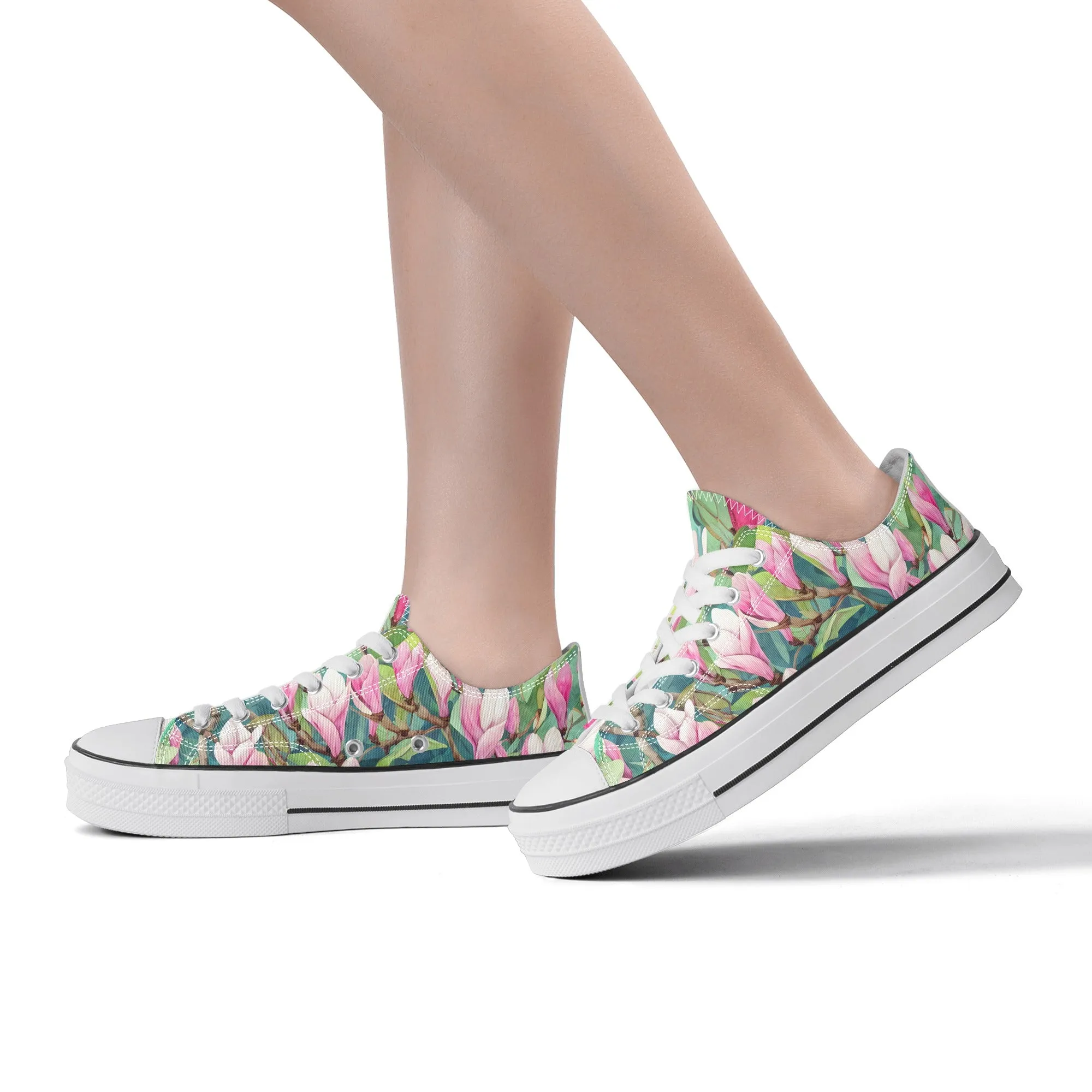 Magnolia Womens Low Top Shoes, Garden Classic Canvas Converse Sneakers.