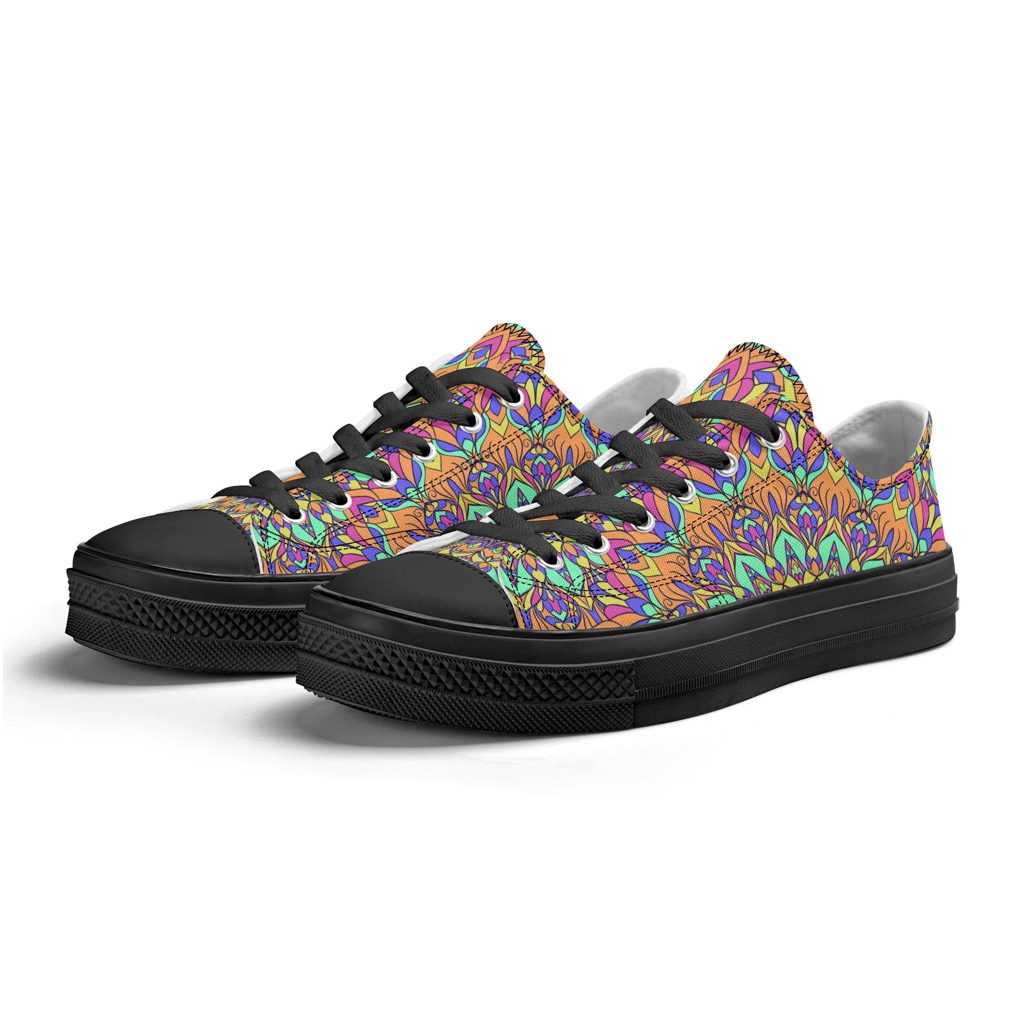 Mandala Pattern - Womens Classic Low Top Canvas Shoes for Footwear Lovers