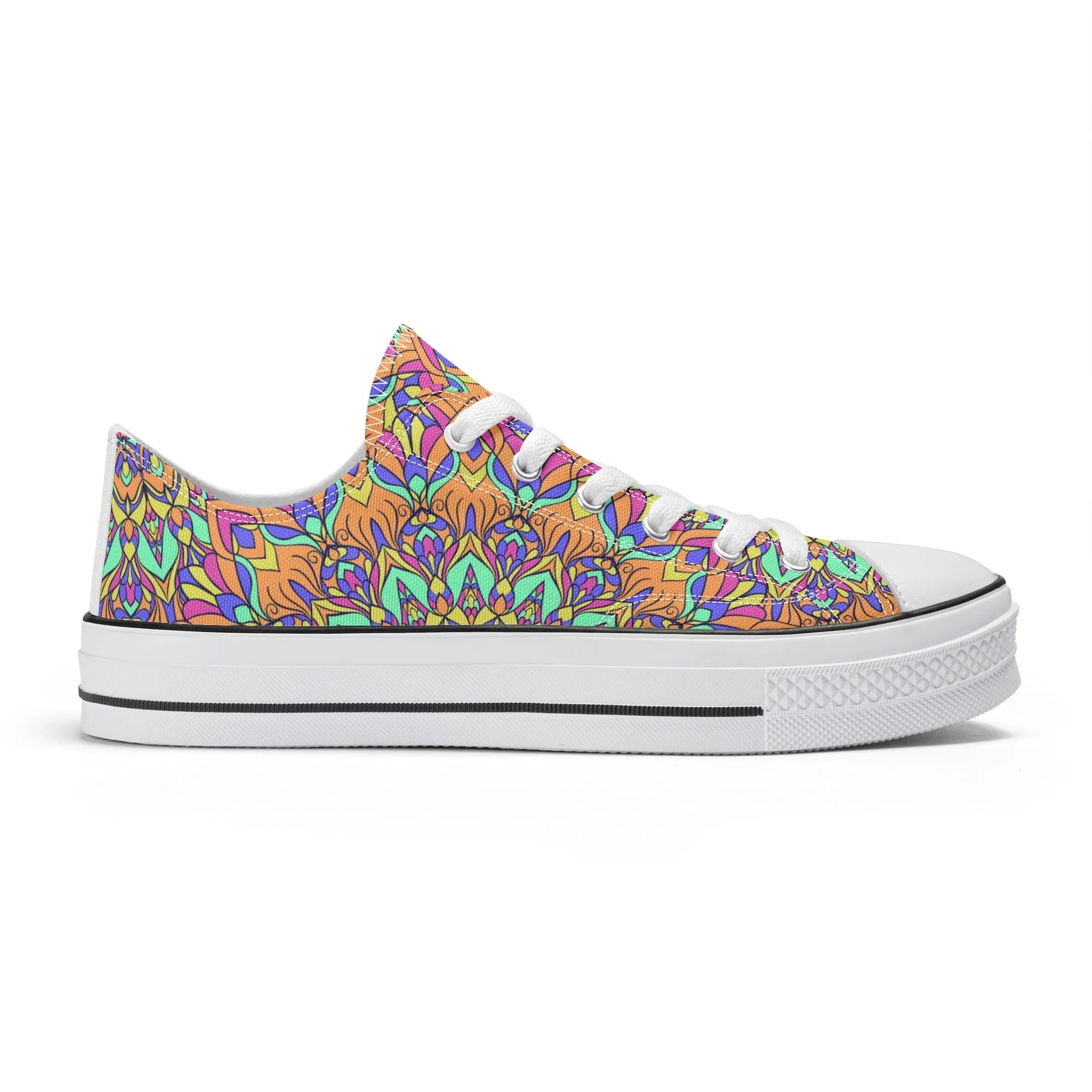 Mandala Pattern - Womens Classic Low Top Canvas Shoes for Footwear Lovers