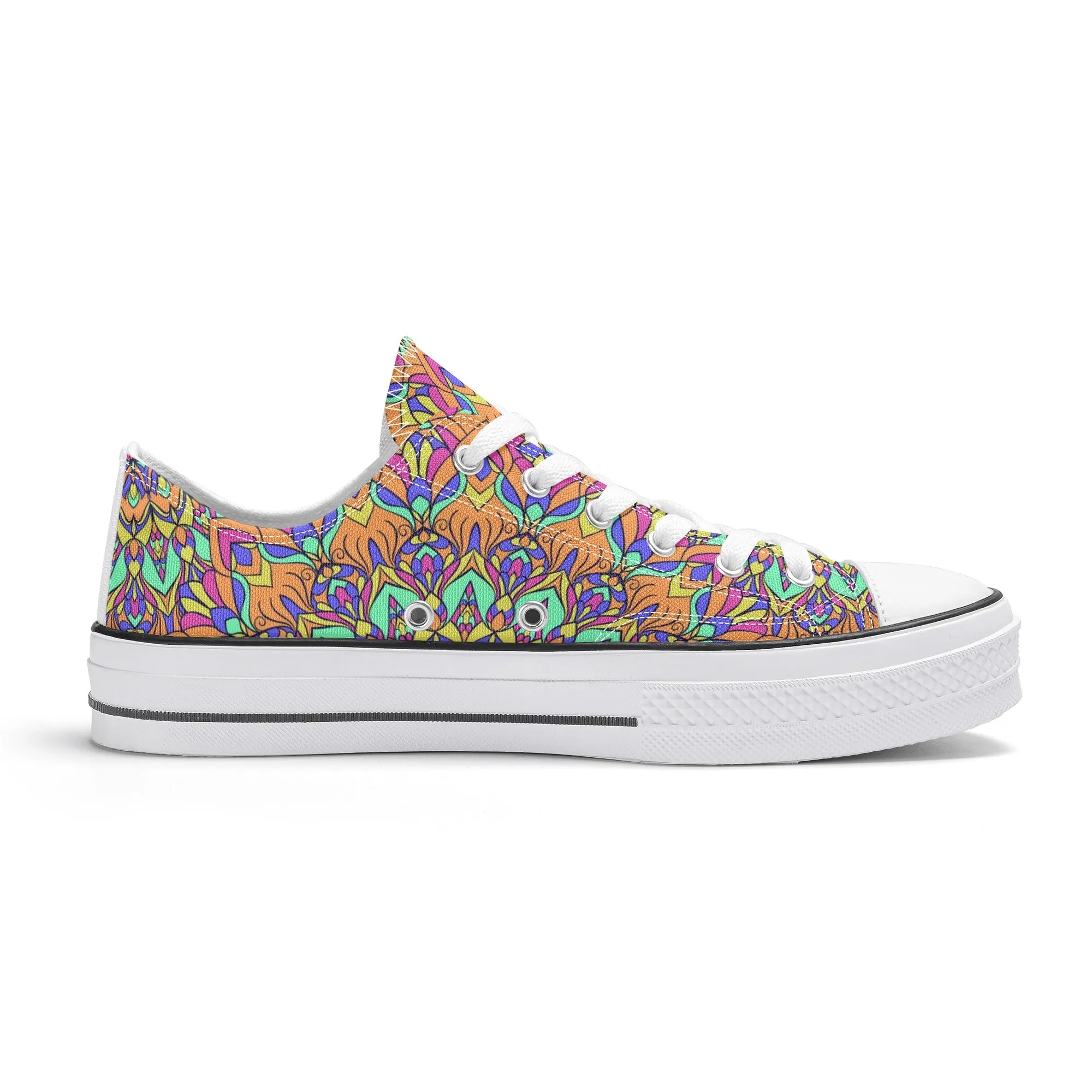 Mandala Pattern - Womens Classic Low Top Canvas Shoes for Footwear Lovers