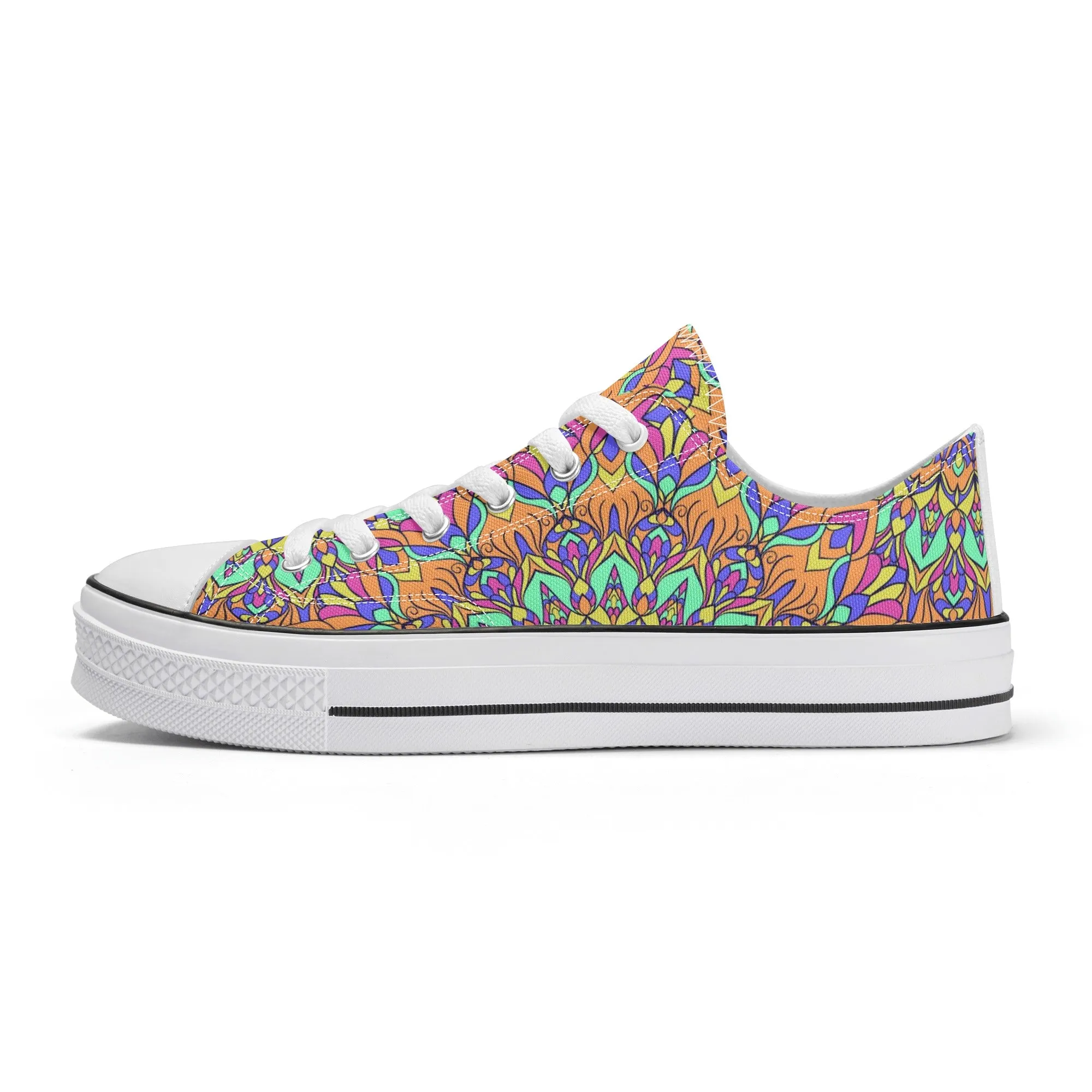 Mandala Pattern - Womens Classic Low Top Canvas Shoes for Footwear Lovers