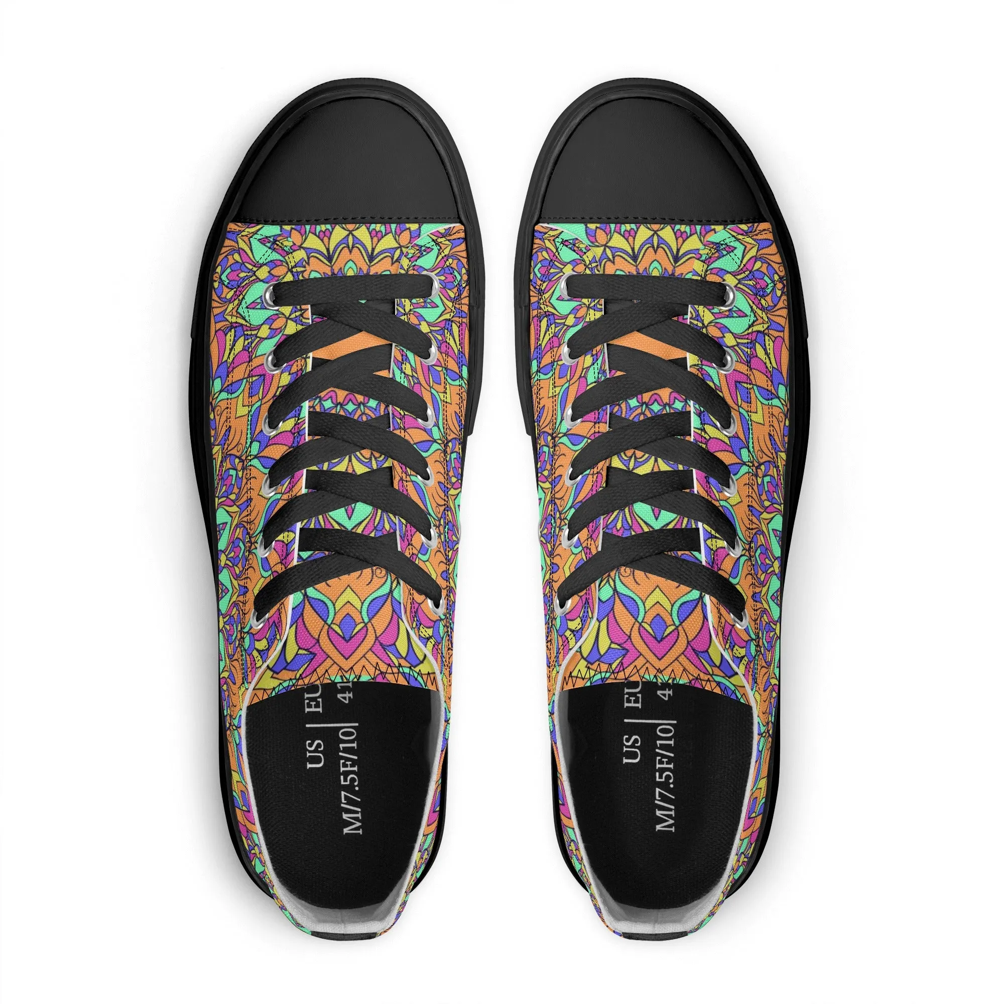 Mandala Pattern - Womens Classic Low Top Canvas Shoes for Footwear Lovers