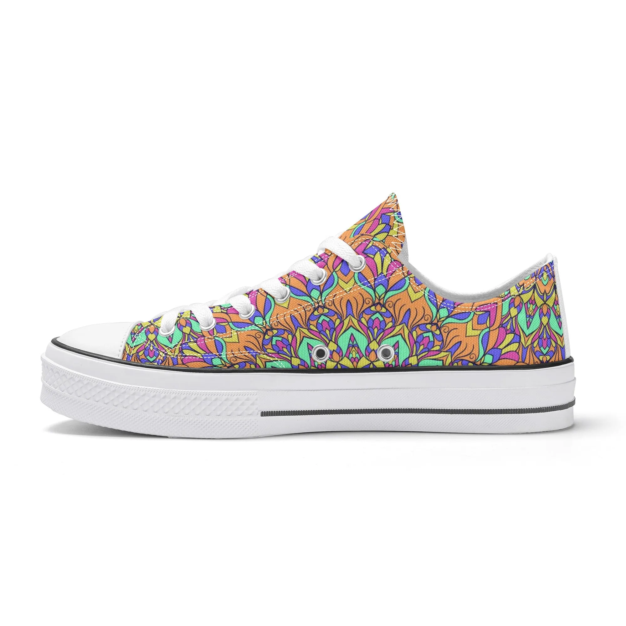 Mandala Pattern - Womens Classic Low Top Canvas Shoes for Footwear Lovers
