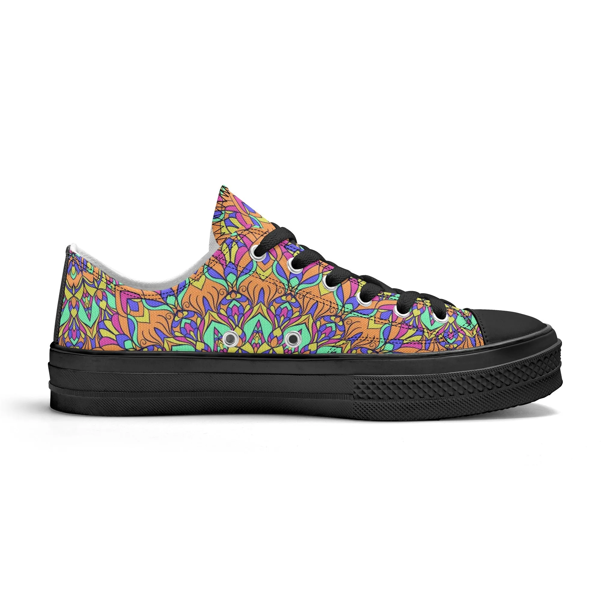 Mandala Pattern - Womens Classic Low Top Canvas Shoes for Footwear Lovers