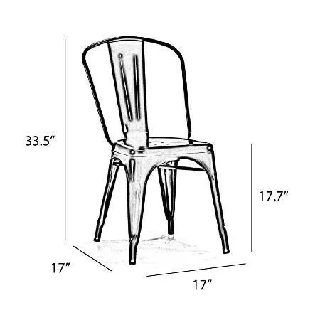 Matte Black Finish Tolix Chair