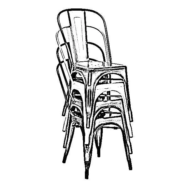 Matte Black Finish Tolix Chair