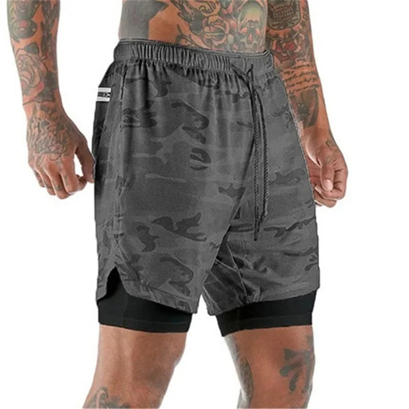 Men's Running Shorts - 2 in 1 Double-Deck Quick Drying Sports Shorts for Jogging, Gym, and Sports Activities