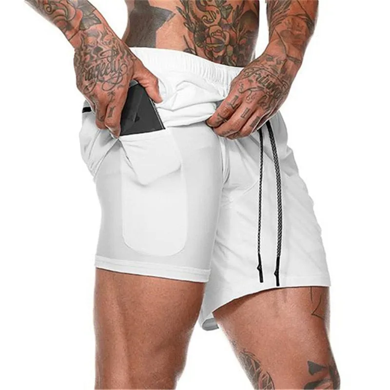 Men's Running Shorts - 2 in 1 Double-Deck Quick Drying Sports Shorts for Jogging, Gym, and Sports Activities