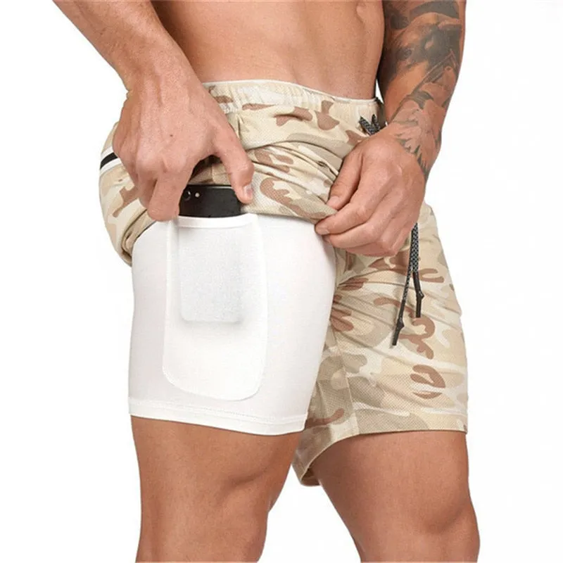 Men's Running Shorts - 2 in 1 Double-Deck Quick Drying Sports Shorts for Jogging, Gym, and Sports Activities