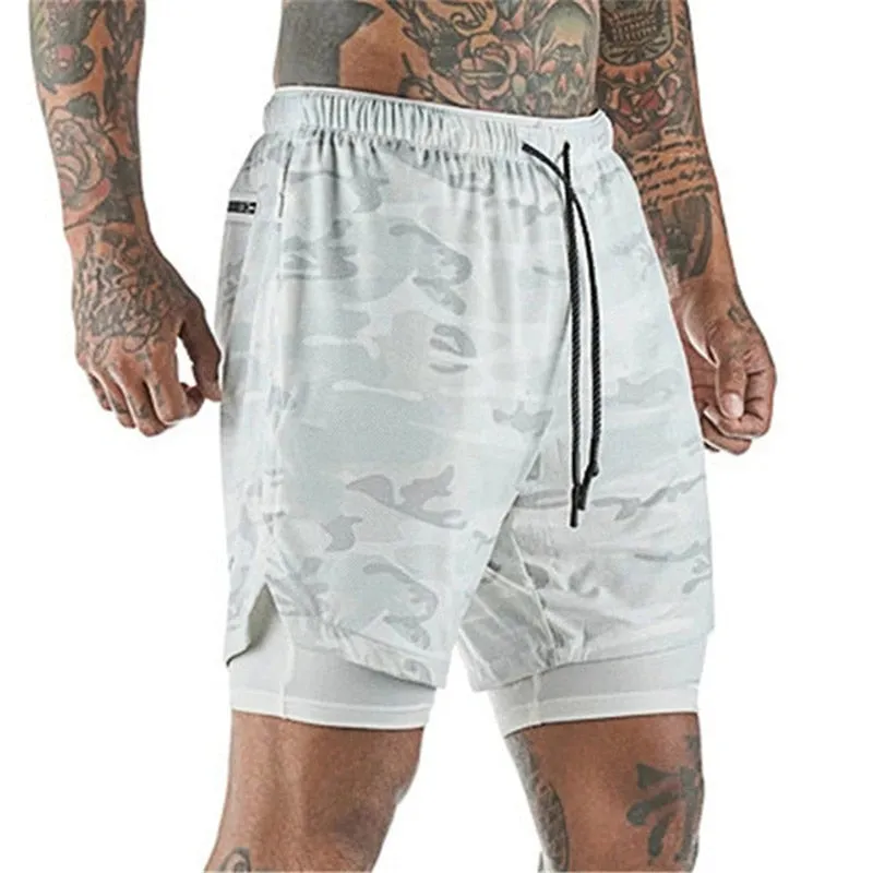 Men's Running Shorts - 2 in 1 Double-Deck Quick Drying Sports Shorts for Jogging, Gym, and Sports Activities