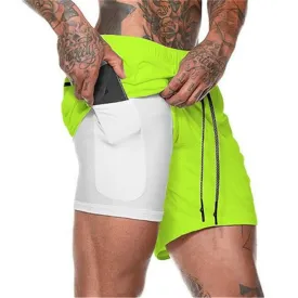 Men's Running Shorts - 2 in 1 Double-Deck Quick Drying Sports Shorts for Jogging, Gym, and Sports Activities