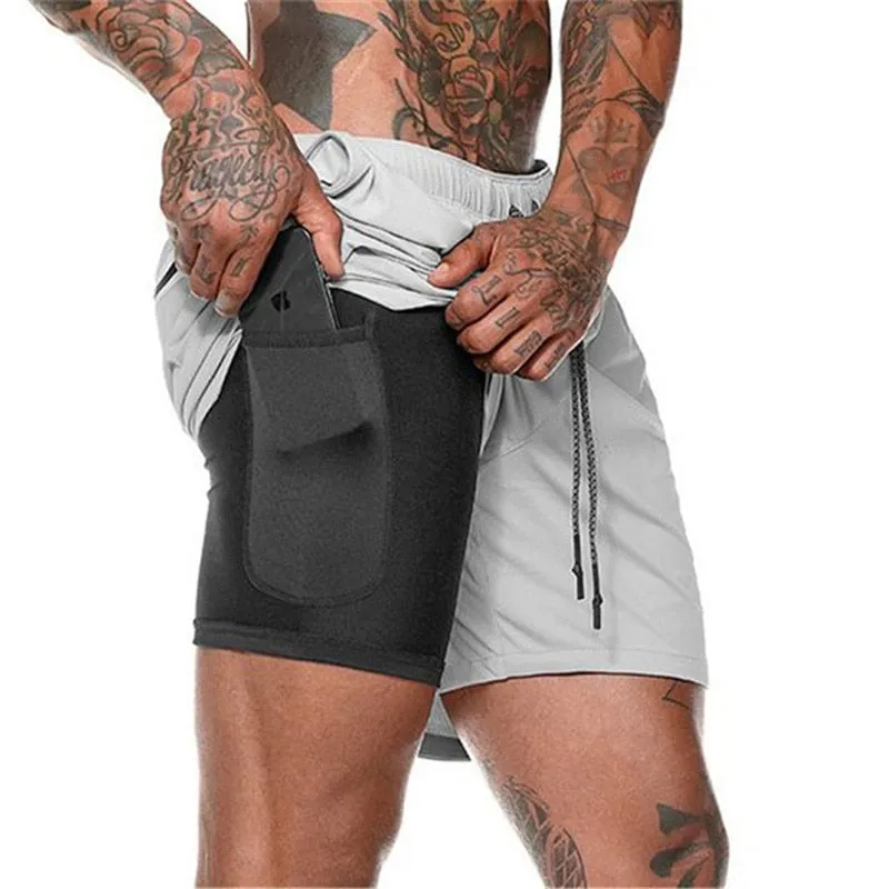 Men's Running Shorts - 2 in 1 Double-Deck Quick Drying Sports Shorts for Jogging, Gym, and Sports Activities