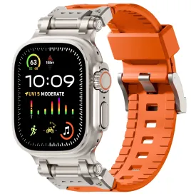 Metal and Silicone Hybrid Watch Strap for Apple Watch