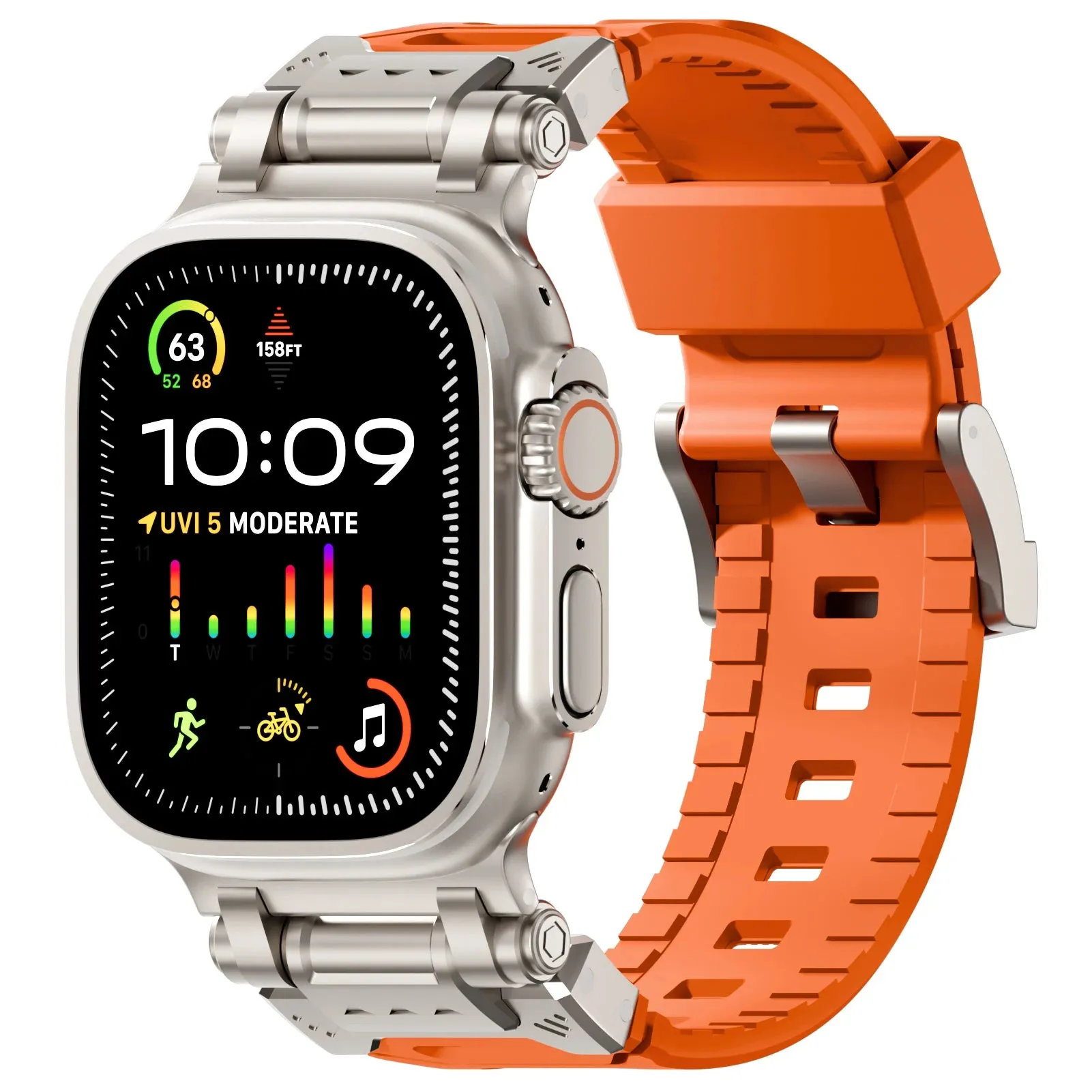 Metal and Silicone Hybrid Watch Strap for Apple Watch