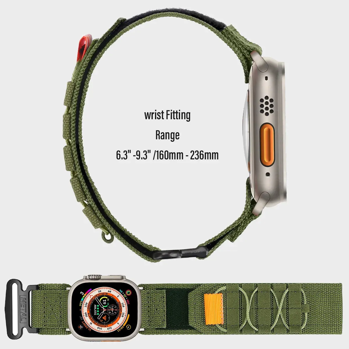 Military Tactical Rugged Nylon Velcro Strap for Apple Watch