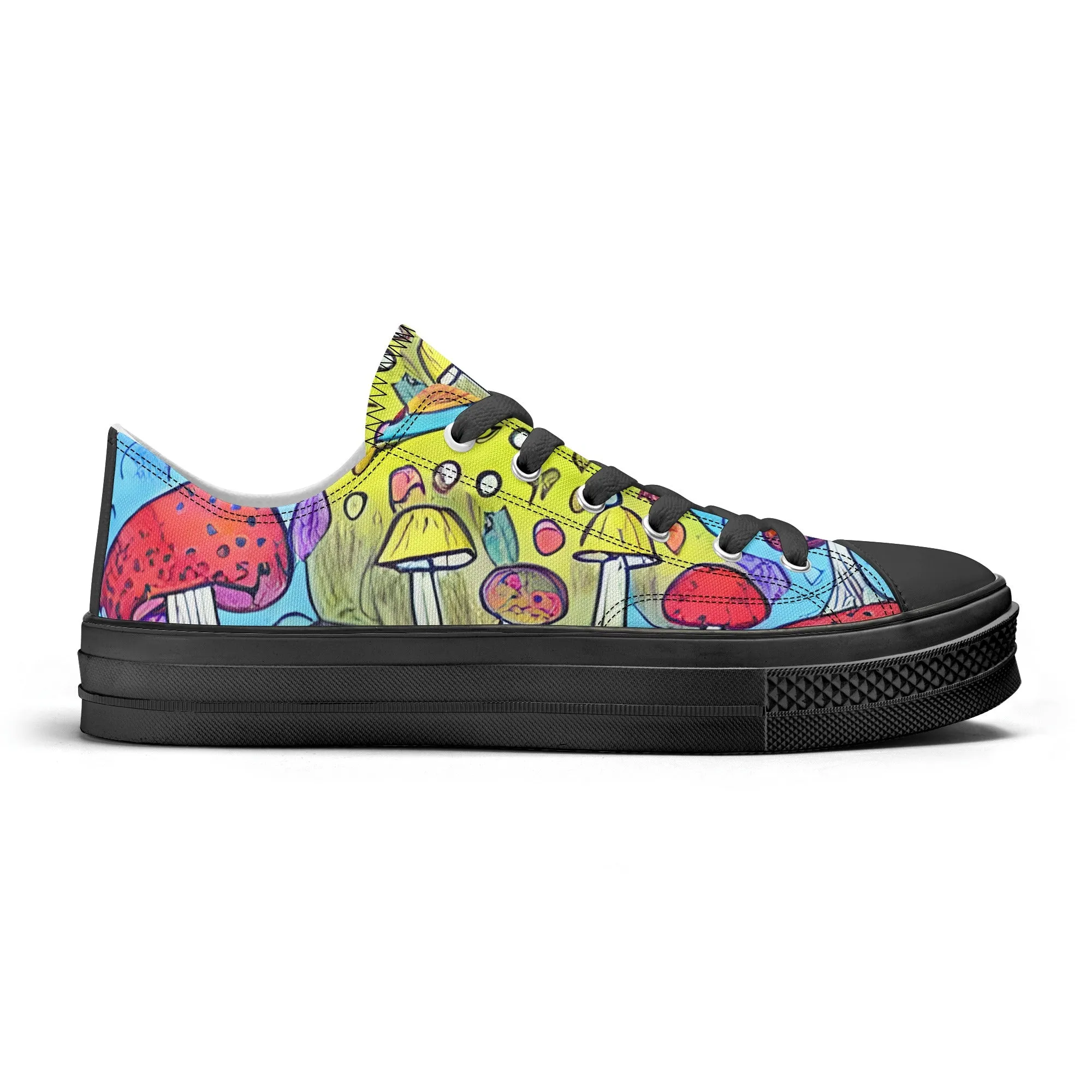 Mushroom Mens Low Top Shoes, Garden Classic Canvas Converse Sneakers.