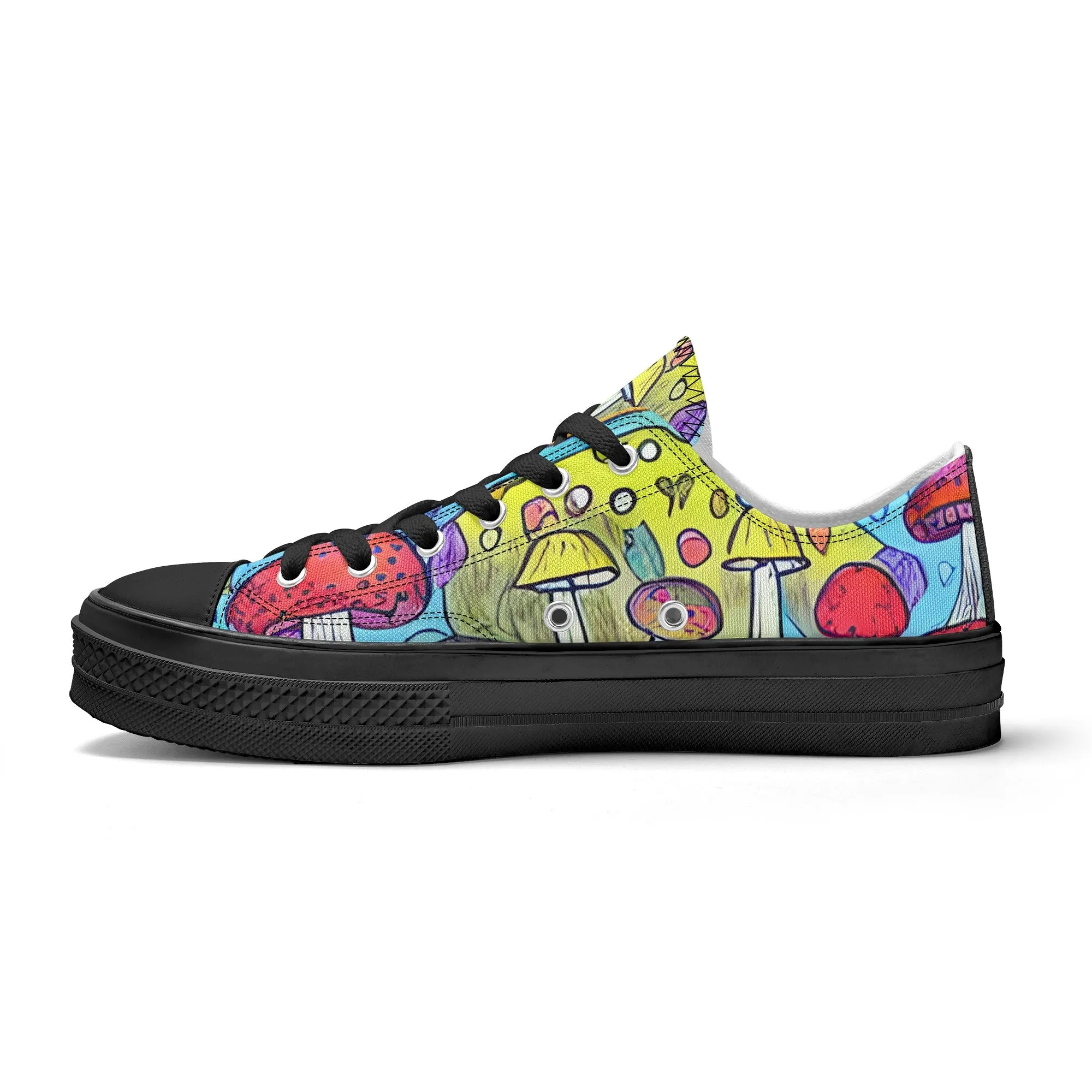 Mushroom Mens Low Top Shoes, Garden Classic Canvas Converse Sneakers.