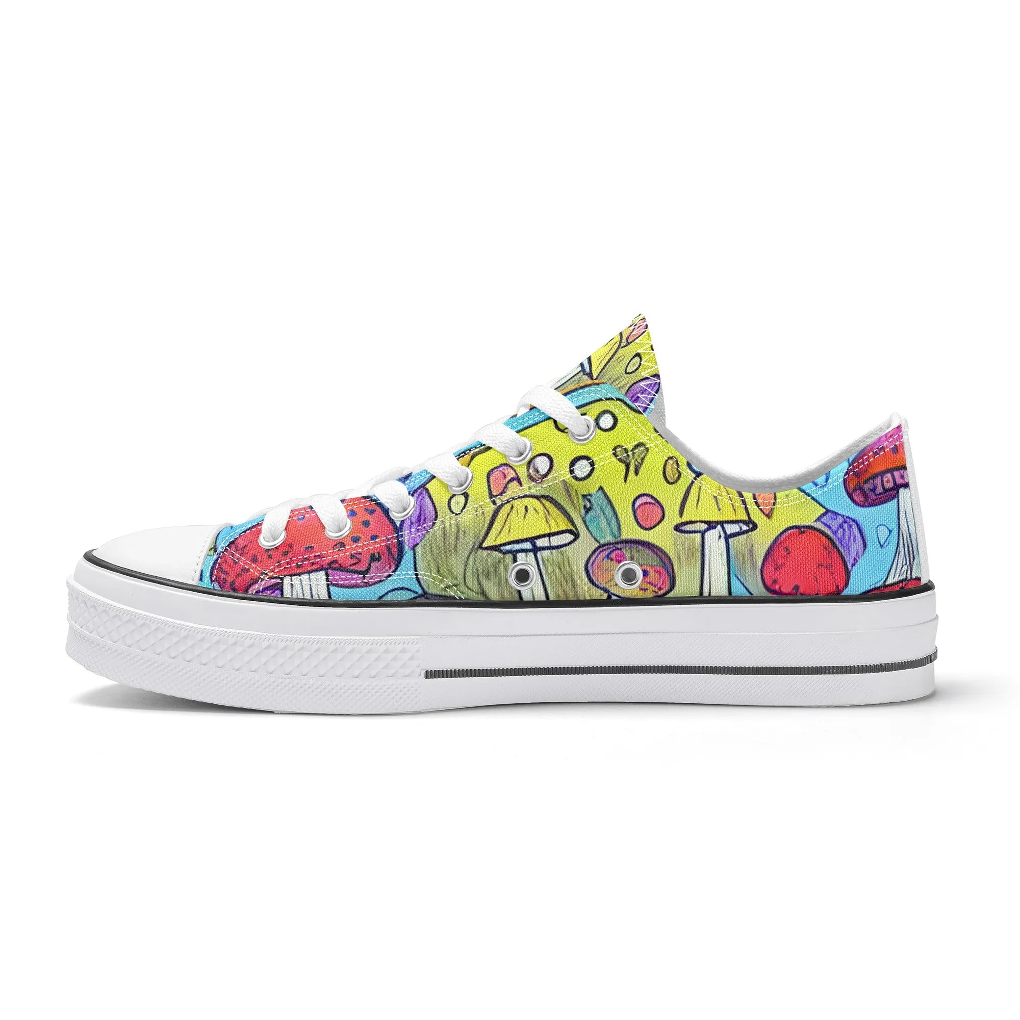 Mushroom Mens Low Top Shoes, Garden Classic Canvas Converse Sneakers.