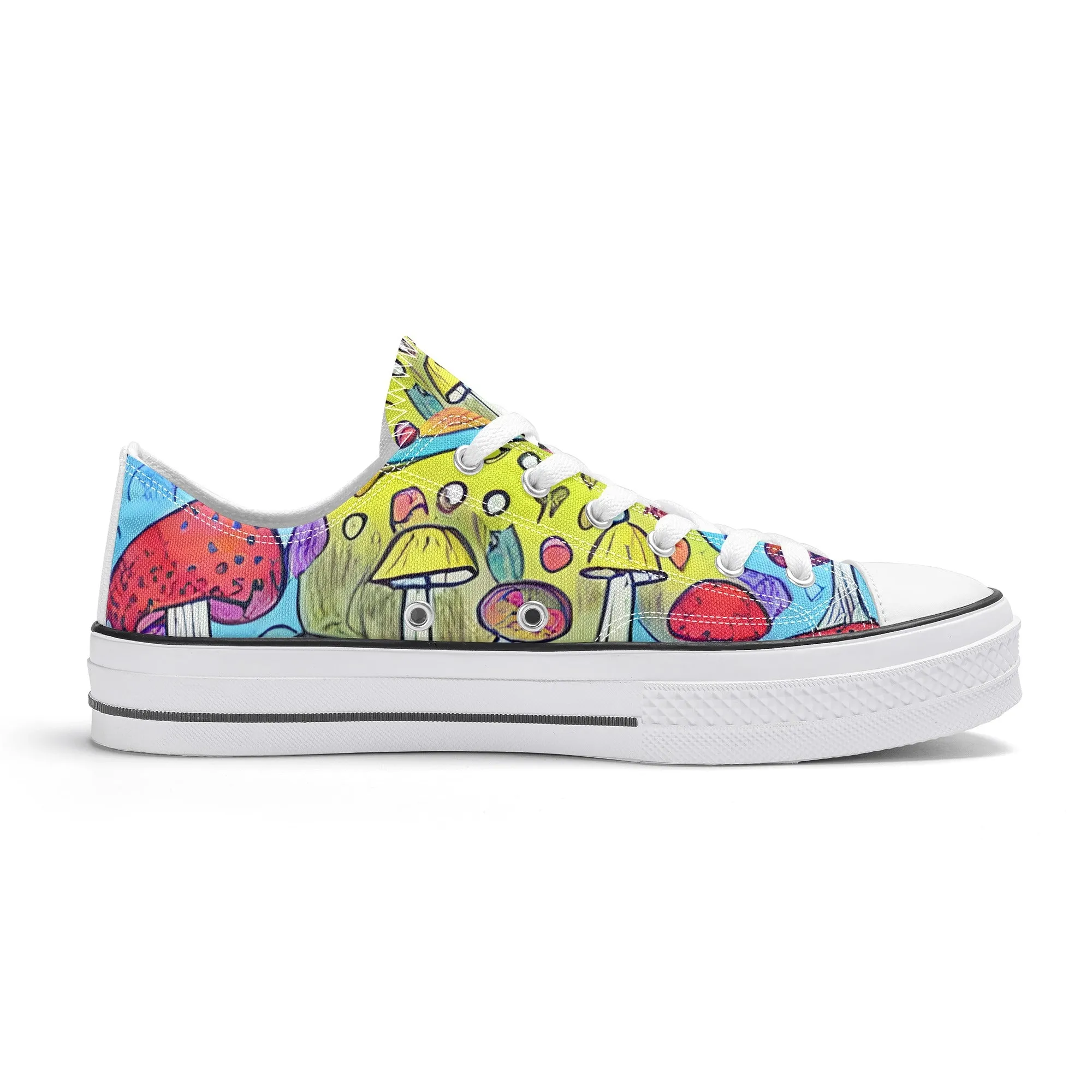Mushroom Mens Low Top Shoes, Garden Classic Canvas Converse Sneakers.