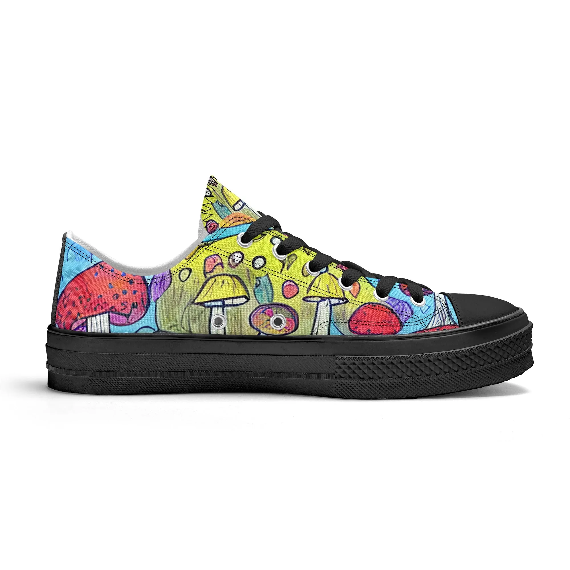 Mushroom Mens Low Top Shoes, Garden Classic Canvas Converse Sneakers.