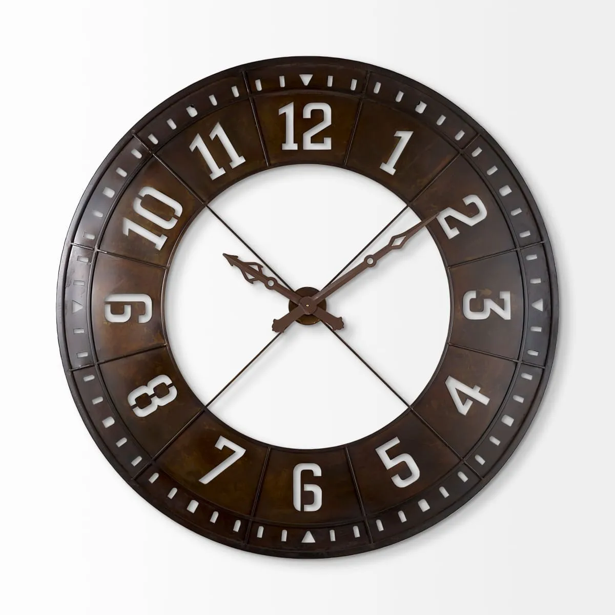 Newcastle Wall Clock Brown Metal | 57"