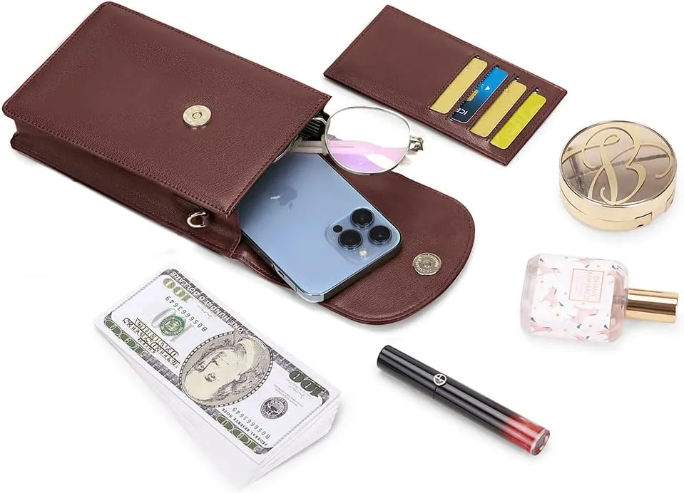 nuoku Crossbody Phone Bag for Women, Mini Crossbody Purse, Small Phone Wallet Crossbody with Removable Card Holder