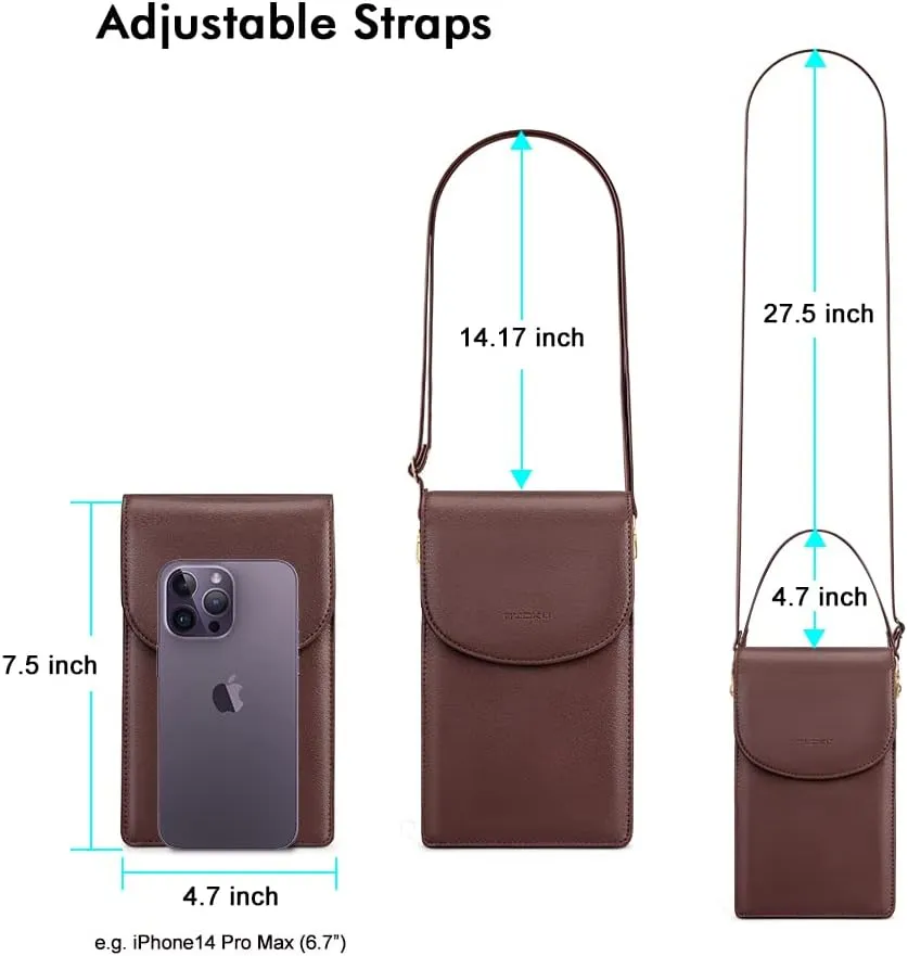 nuoku Crossbody Phone Bag for Women, Mini Crossbody Purse, Small Phone Wallet Crossbody with Removable Card Holder