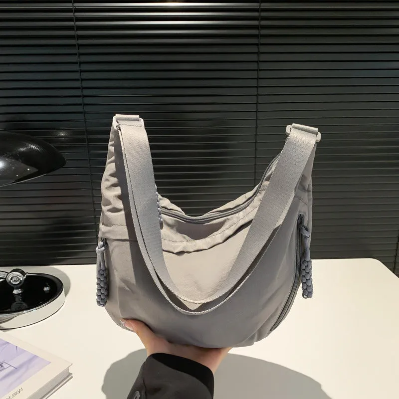 Nylon Washed Cloth Shoulder Bag – Versatile Large-Capacity Crossbody