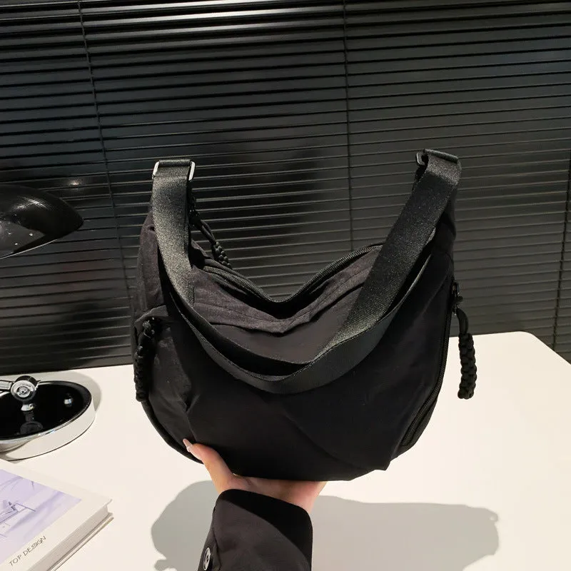 Nylon Washed Cloth Shoulder Bag – Versatile Large-Capacity Crossbody
