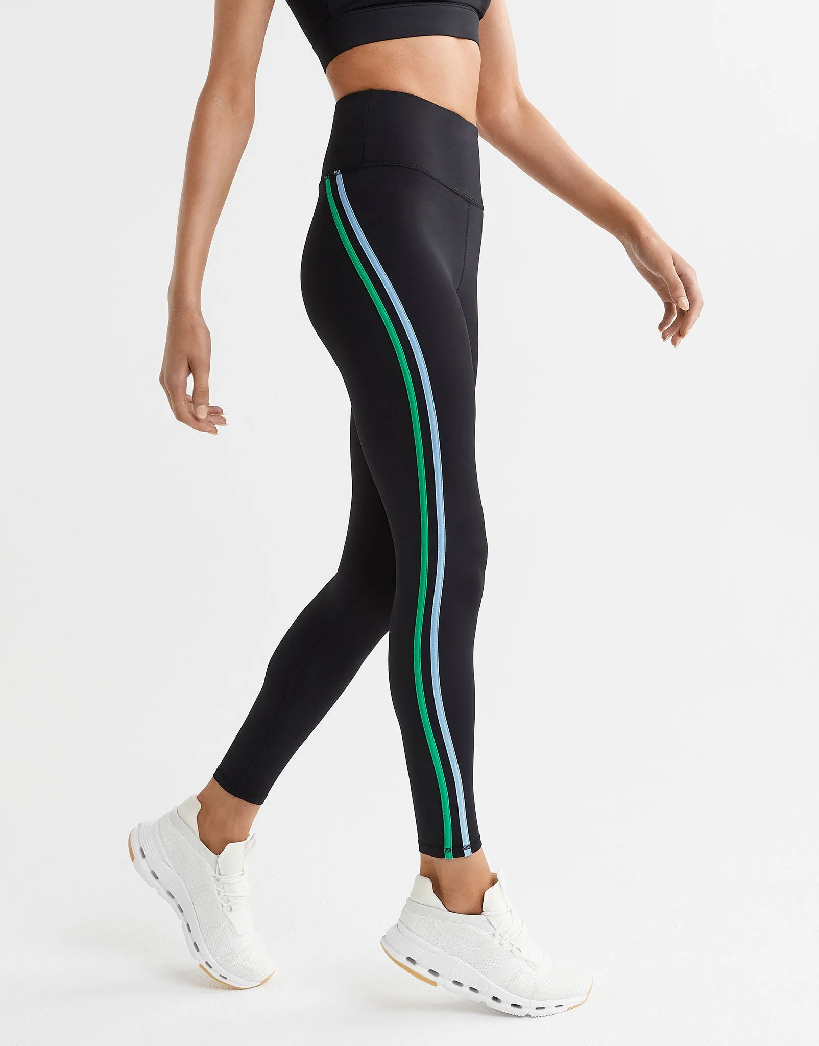 Olivia Legging - Tarmac Black, Electric Green & Bell Blue