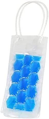 OLOTU Refrigerated Transparent Ice Pack with Carry HandlePVC Leakproof Ice Bag ECO FriendlyIce-Cold ToolsPortable Ice Bucket Wine Bottle Chiller Thick
