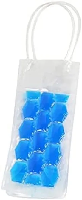 OLOTU Refrigerated Transparent Ice Pack with Carry HandlePVC Leakproof Ice Bag ECO FriendlyIce-Cold ToolsPortable Ice Bucket Wine Bottle Chiller Thick