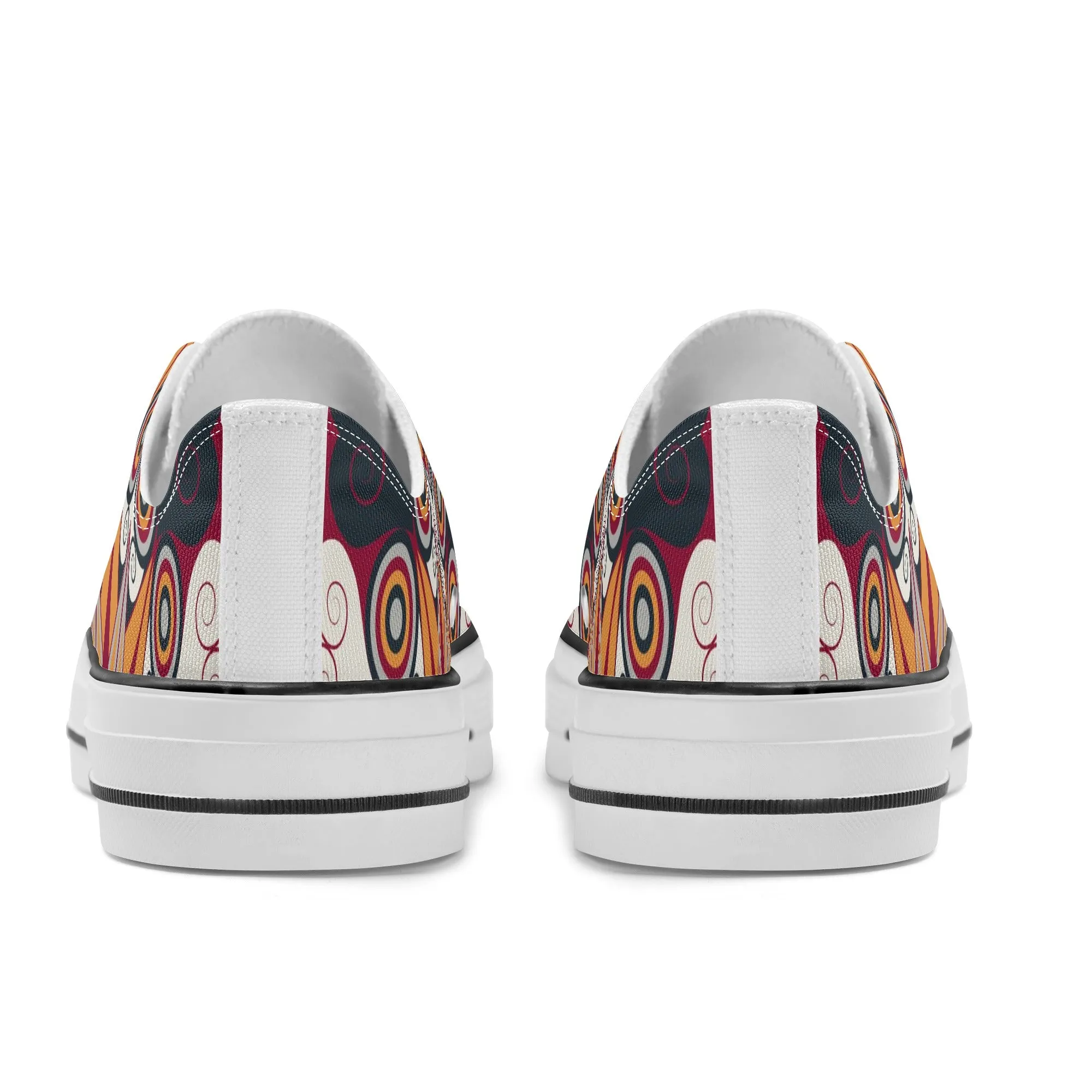 Orange, Red and Blue Mandala Pattern - Mens Classic Low Top Canvas Shoes for Footwear Lovers