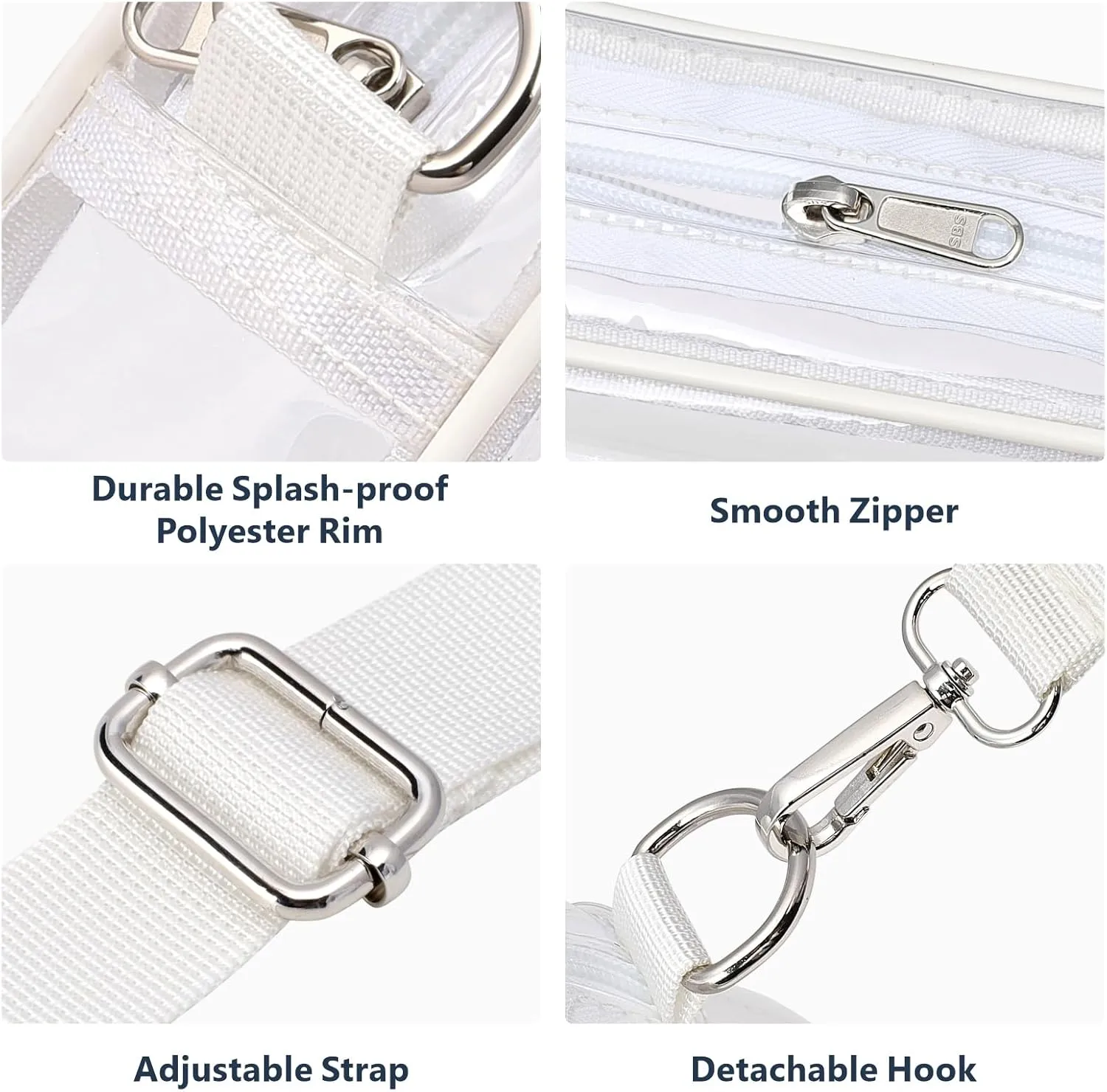 PACKISM Clear Bag for Stadium Events - Clear Purses for Women Stadium Crossbody Concert Bag for Game Day, Sports, Festival