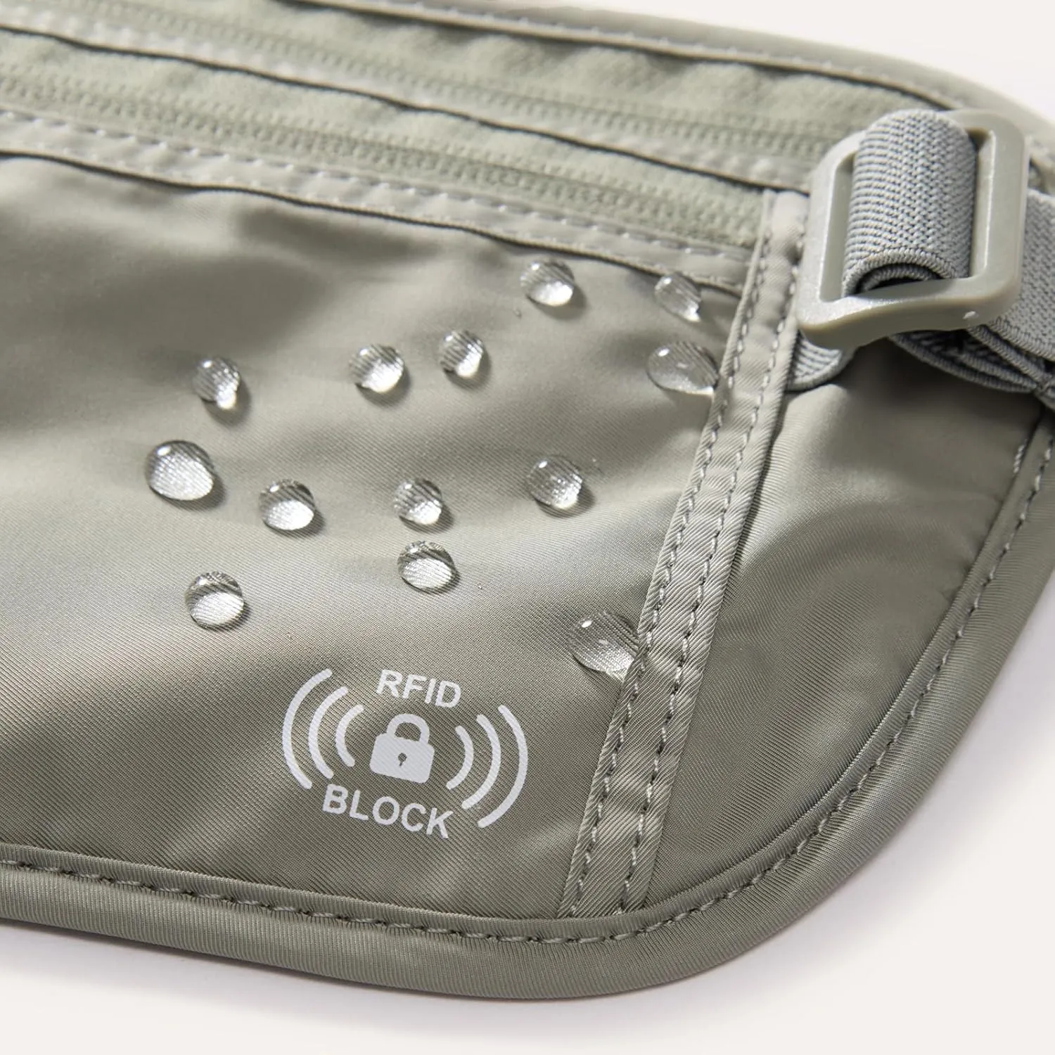 Pander Unisex RFID Anti Theft Waist Pouch Money Belt for Travel, Blocking Hidden Wallet Belt Bag for Women, Protects Your Valuables and Data. (Grey Sage)