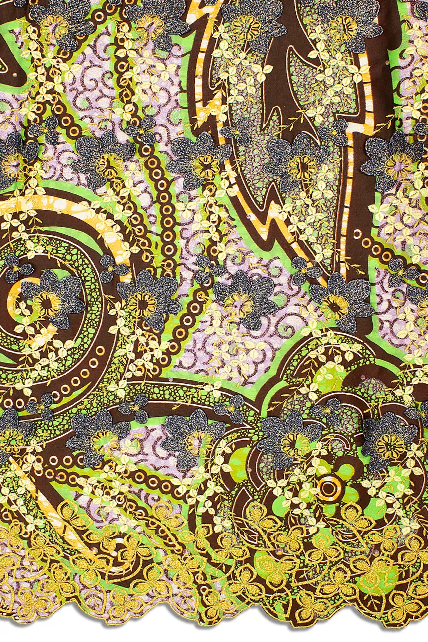Premium Vlisco Grand Super Lace Embroidered Fabric - GSWL015