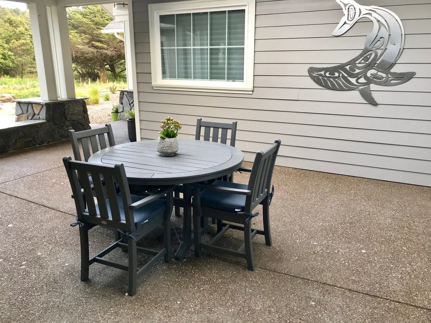 POLYWOOD 48" Round Outdoor Table - NAUTICAL Style  Dining, Counter or Bar Height