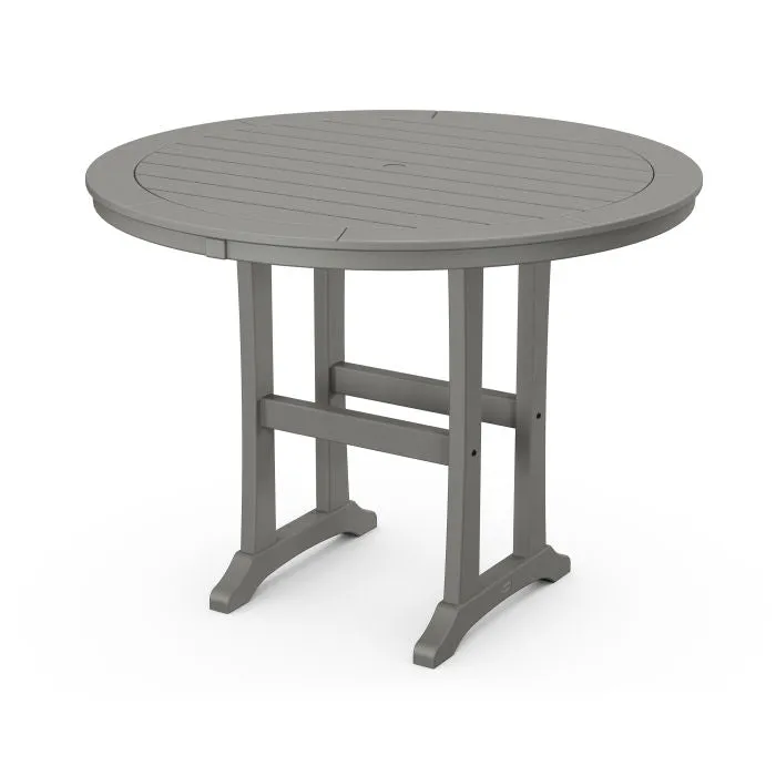 POLYWOOD 48" Round Outdoor Table - NAUTICAL Style  Dining, Counter or Bar Height