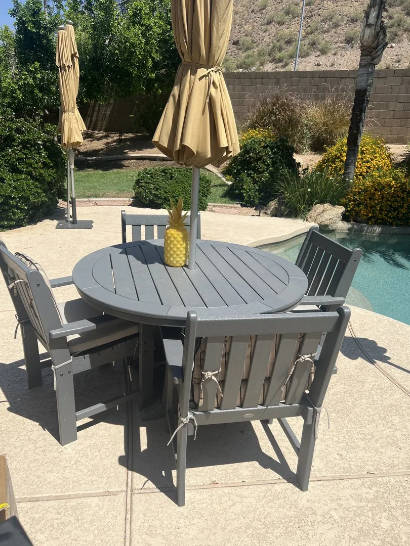 POLYWOOD 48" Round Outdoor Table - NAUTICAL Style  Dining, Counter or Bar Height