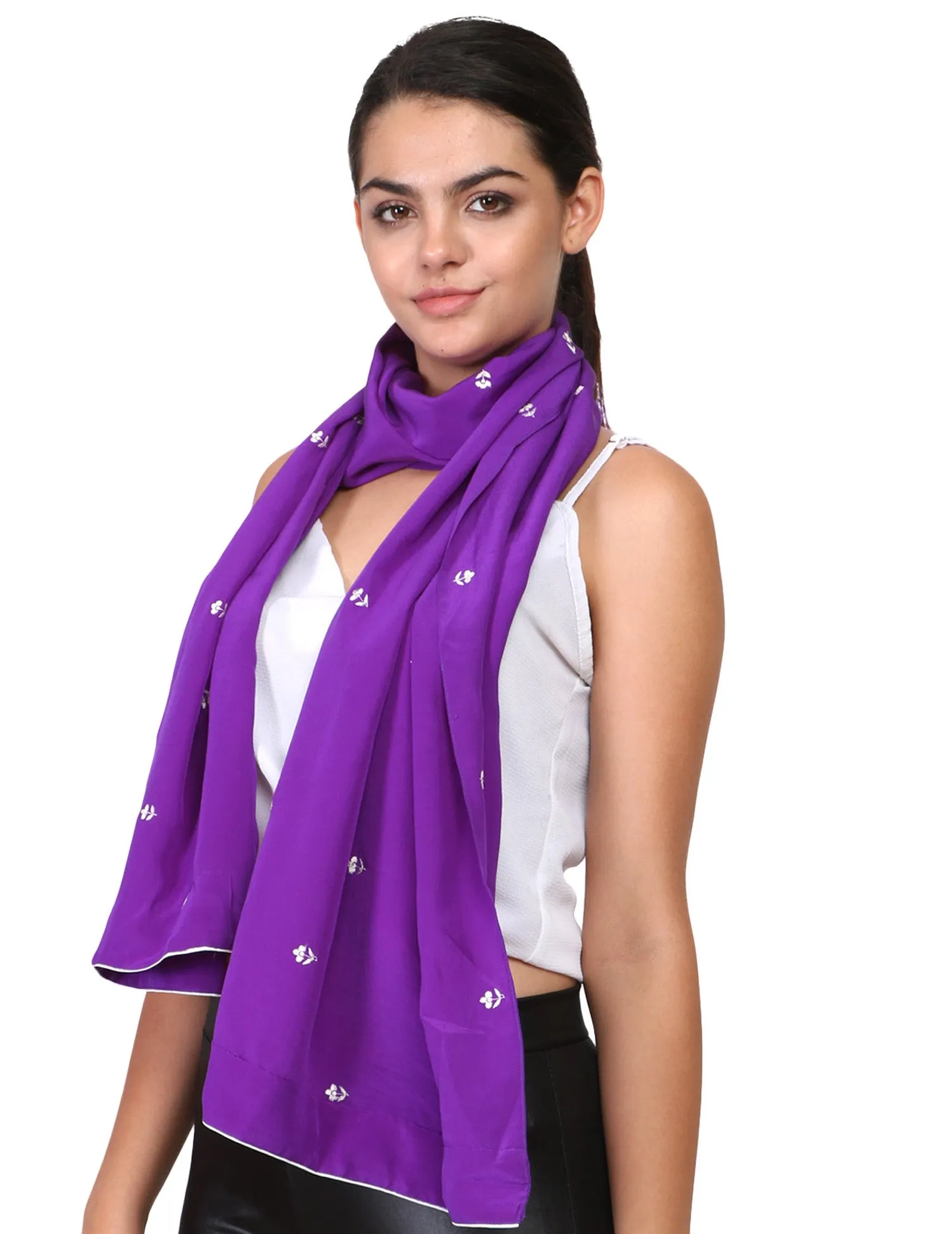 Purple Dream Parsi Embroidery Stole