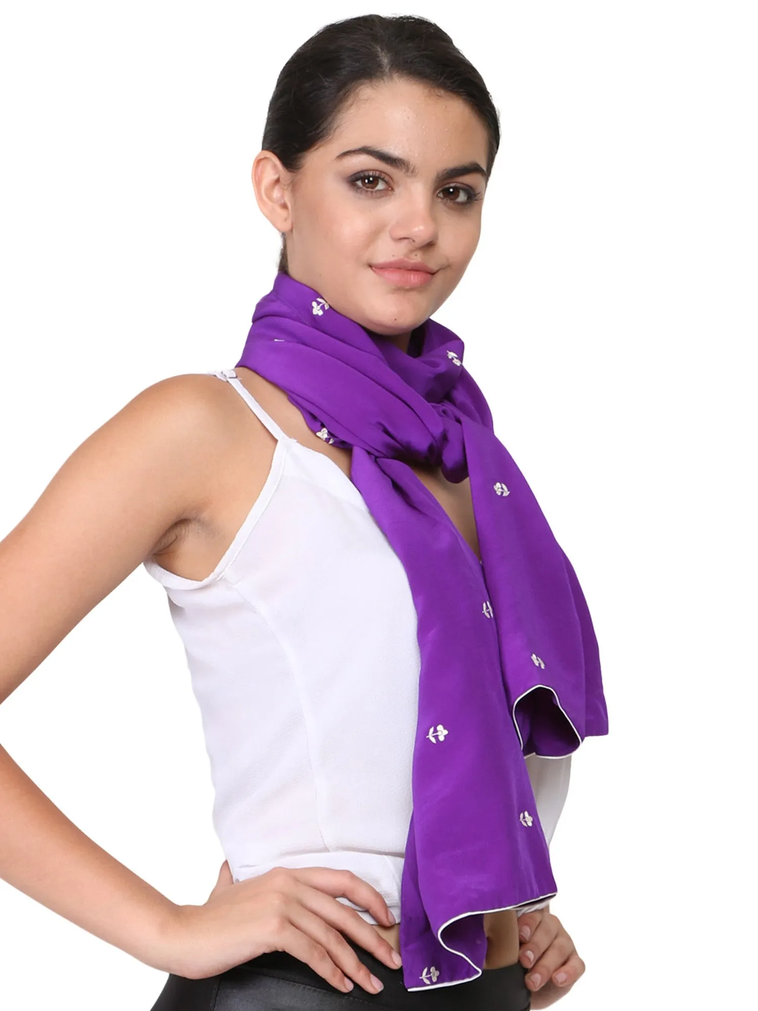 Purple Dream Parsi Embroidery Stole