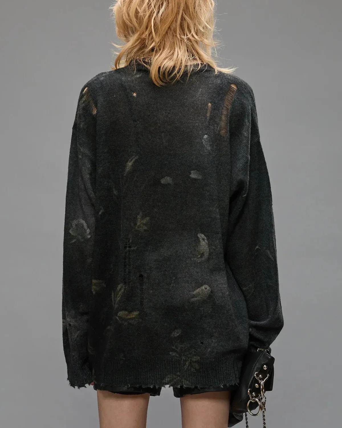 R13WY199Y157A Floral boyfriend sweater
