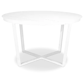 Round Outdoor Dining Table - Amalfi in Arctic White Aluminium